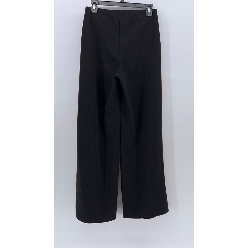 H&M Women's Black Solid Black High-Rise Wide-Leg Pull-On Pants SZ S