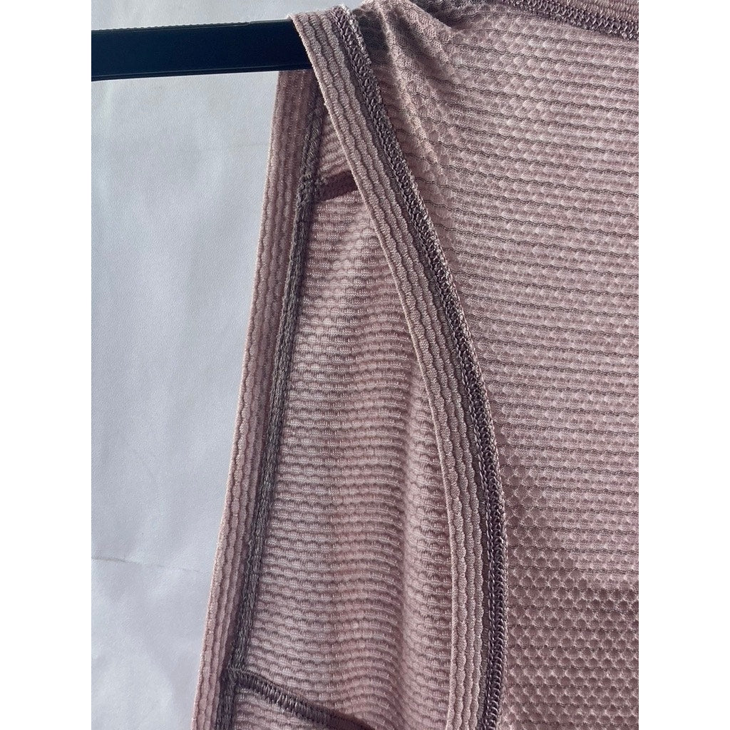LULULEMON Women's Light Pink Textured Stronger As One Scoop-Neck Muscle Tank SZ6