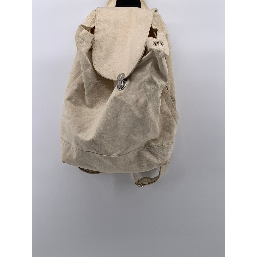 BAGGU Unisex Adult Off-White Canvas Drawstring Adjustable Backpack SZ OS