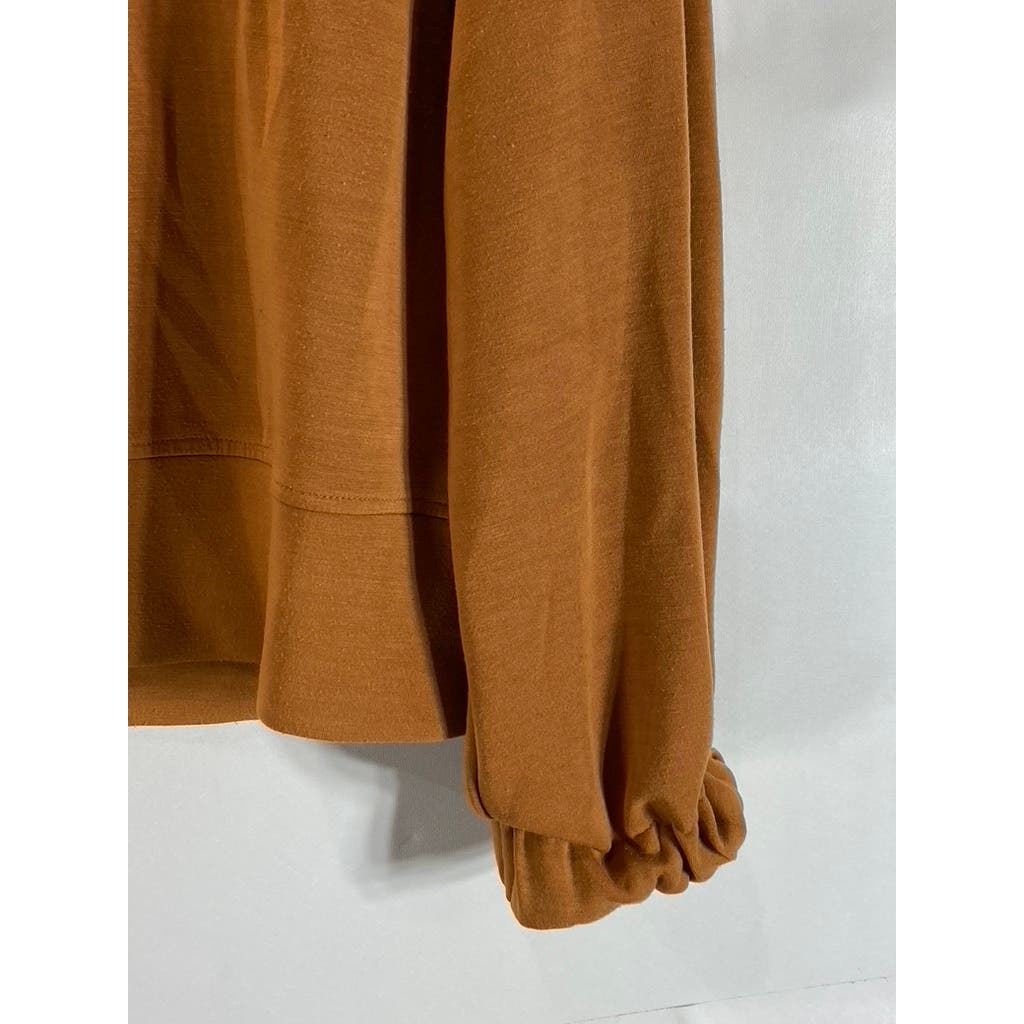 M  MAGASCHONI Women's Rust Crewneck Elastic Long Sleeve Pullover Sweatshirt SZ S