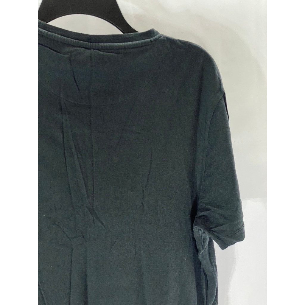 THE ROADSTER LIFE CO. Men's Black Solid Casual Crewneck Short Sleeve T-Shirt SZL