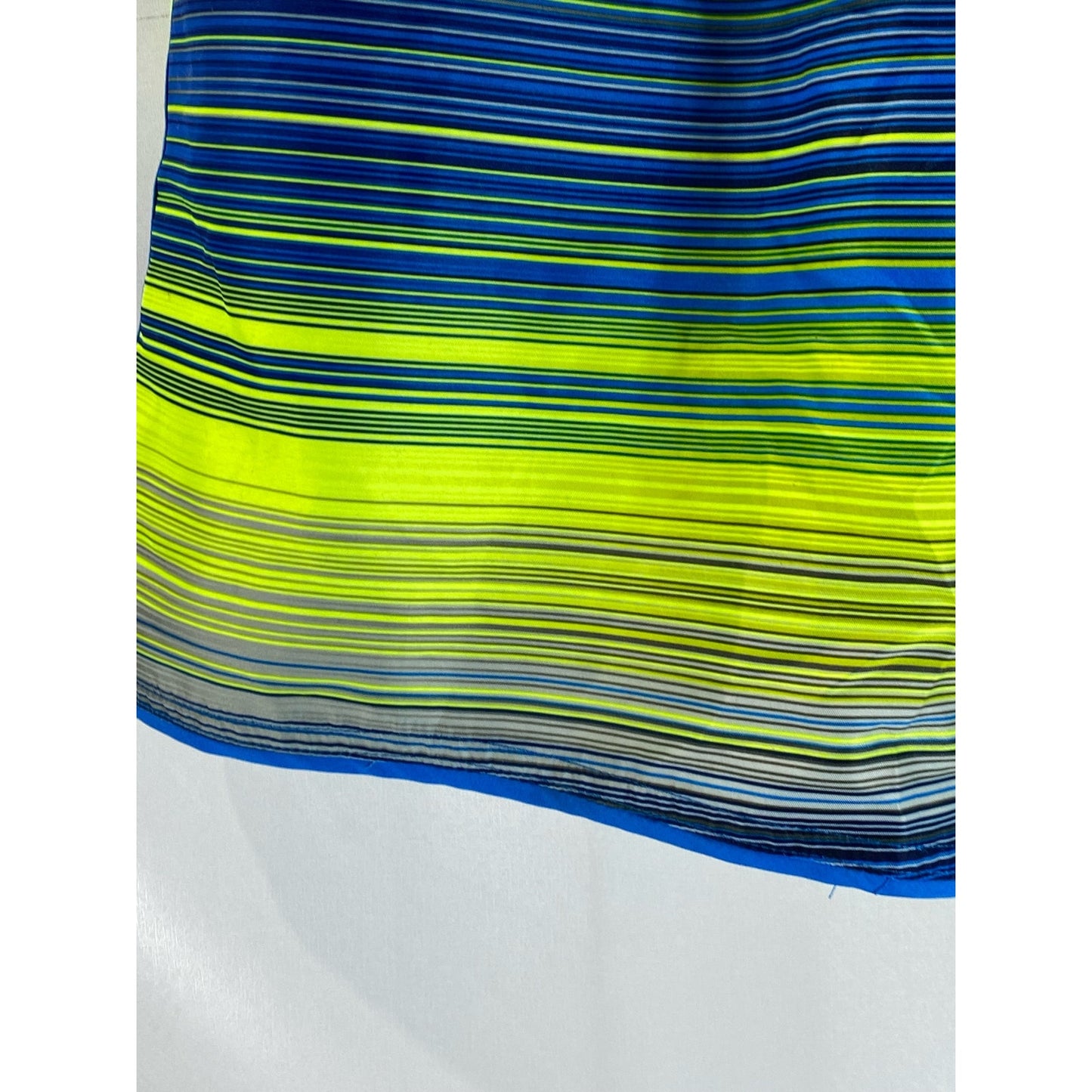 NIKE Men's Blue/Neon Green Mesh Lined Drawstring Pull-On Swim Trunks SZ M