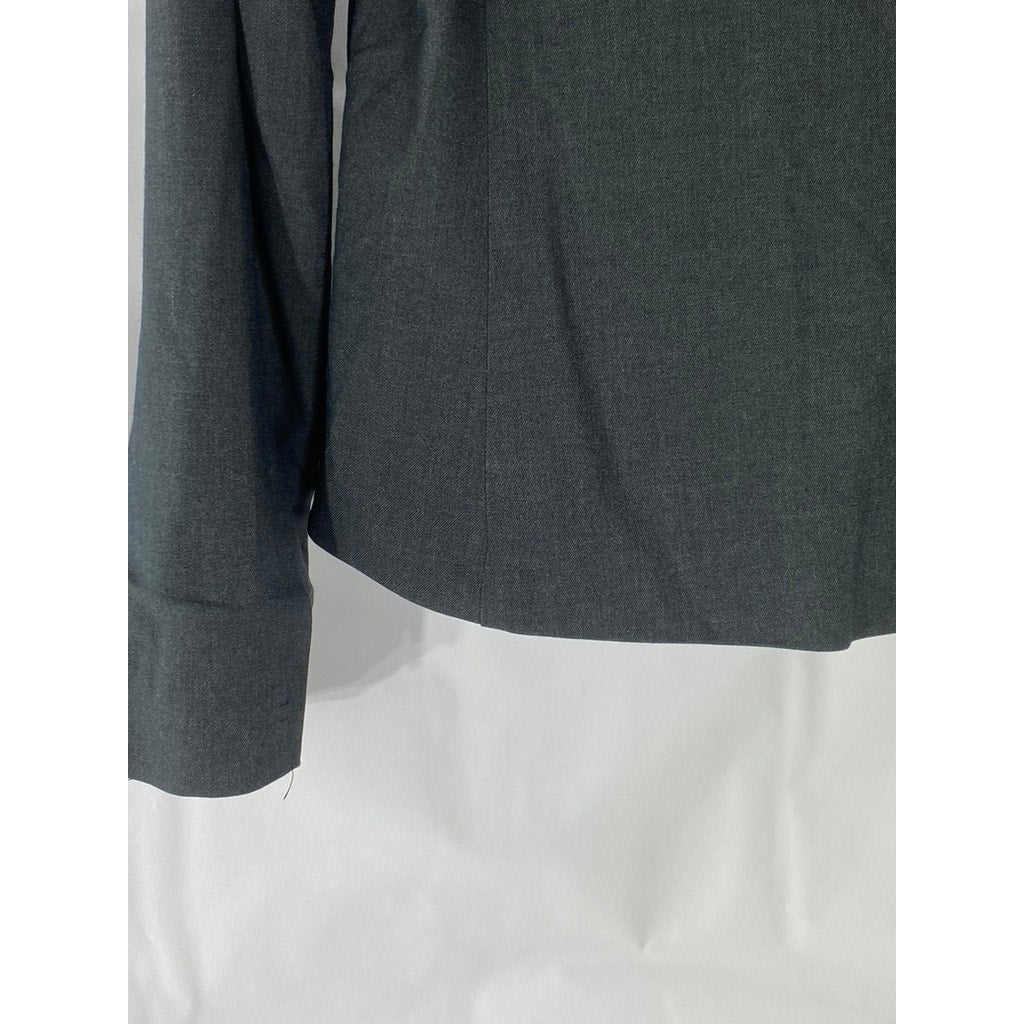 T. TAHARI Women's Dark Gray Single Closure Notch Collar Blazer SZ 8