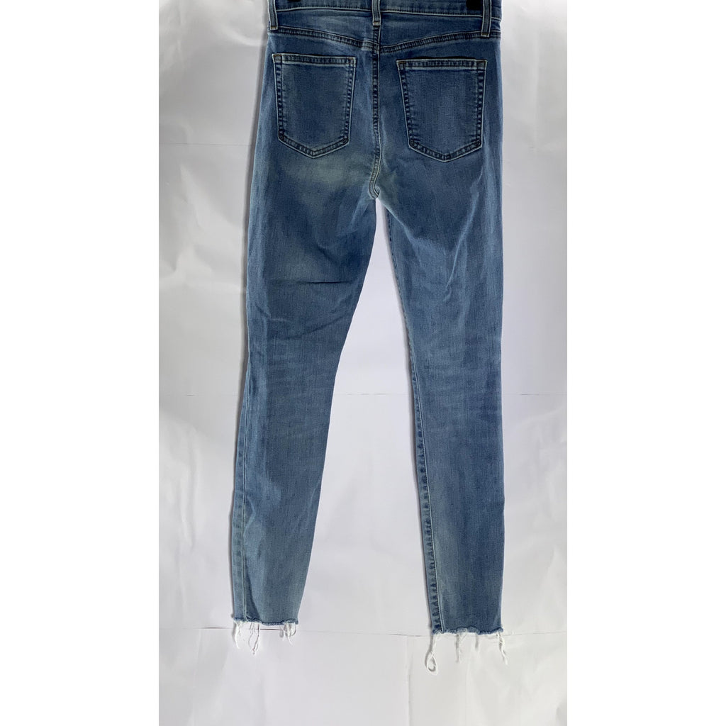 GAP Women's Light Indigo Blue Denim High-Rise Distressed True Skinny Jean SZ 26