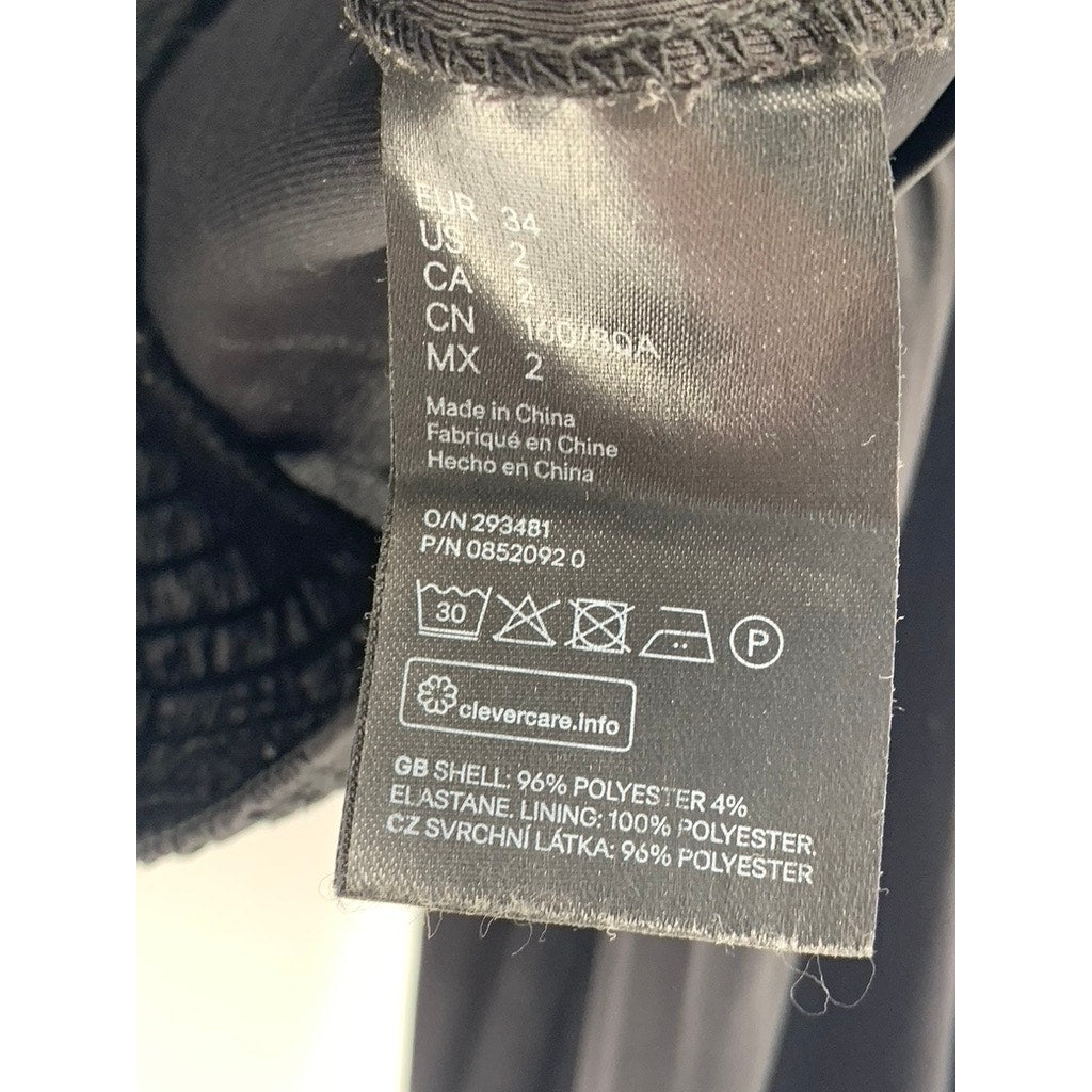 DIVIDED By H&M Women's Black Puff Long Sleeve Corset Crop Top SZ 2