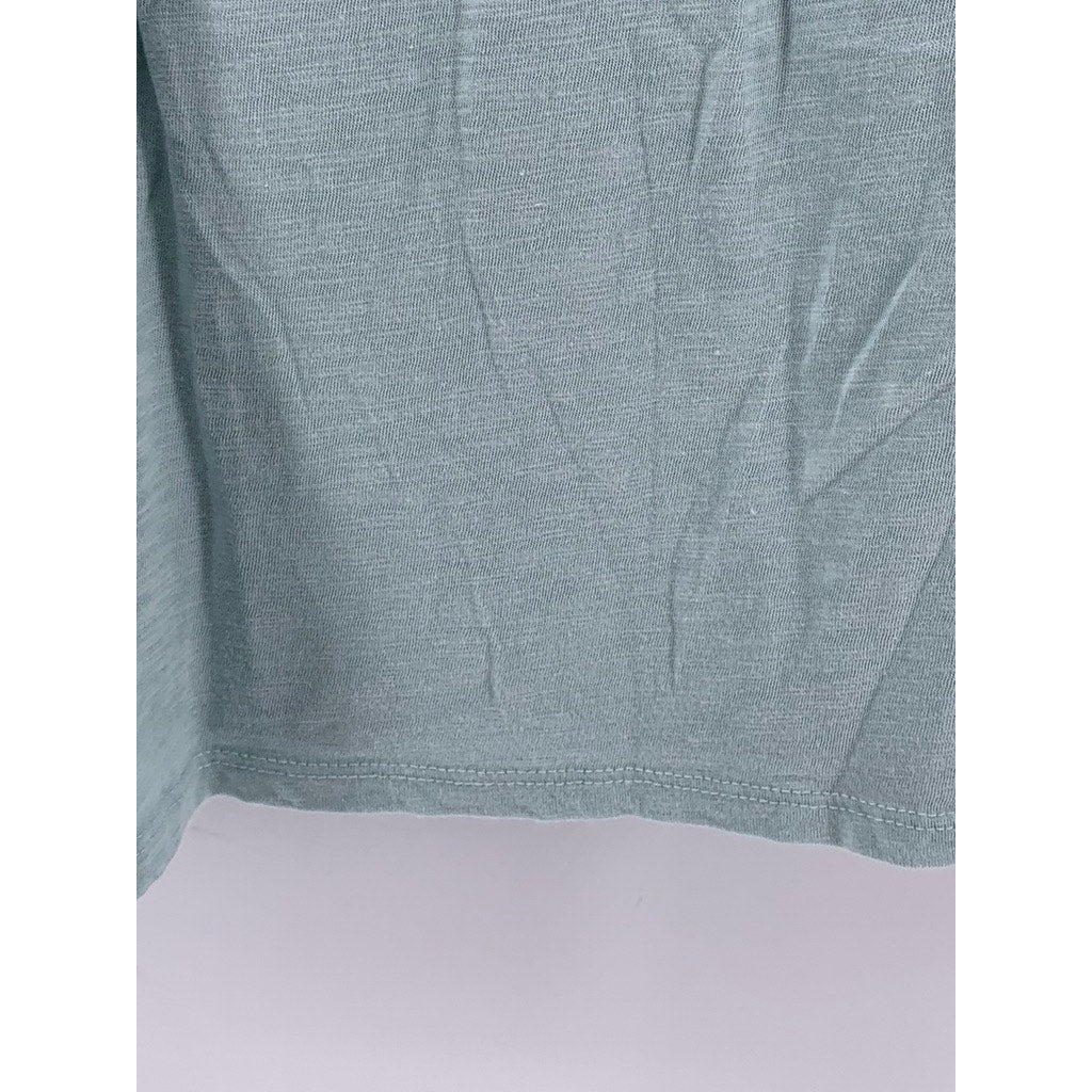 ELLA MOSS Women's Pale Green Ruffle Eyelet Short Sleeve Top SZ XL