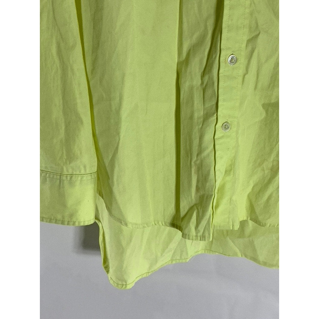WILFRED FREE Women's Lime Green Oversized Button-Up Long Sleeve Top SZ XS