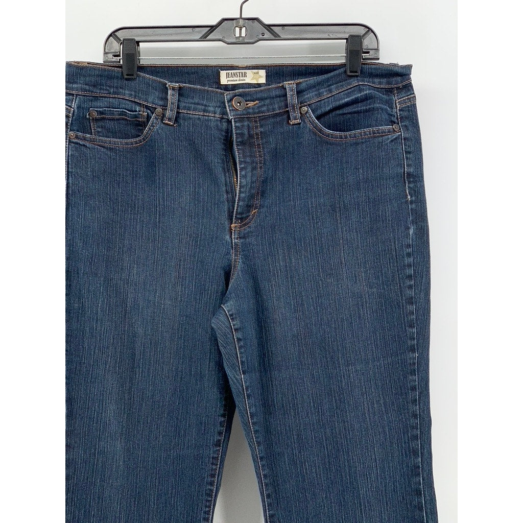 JEANSTAR Women's Petite Blue Denim Flare Jeans SZ 16P