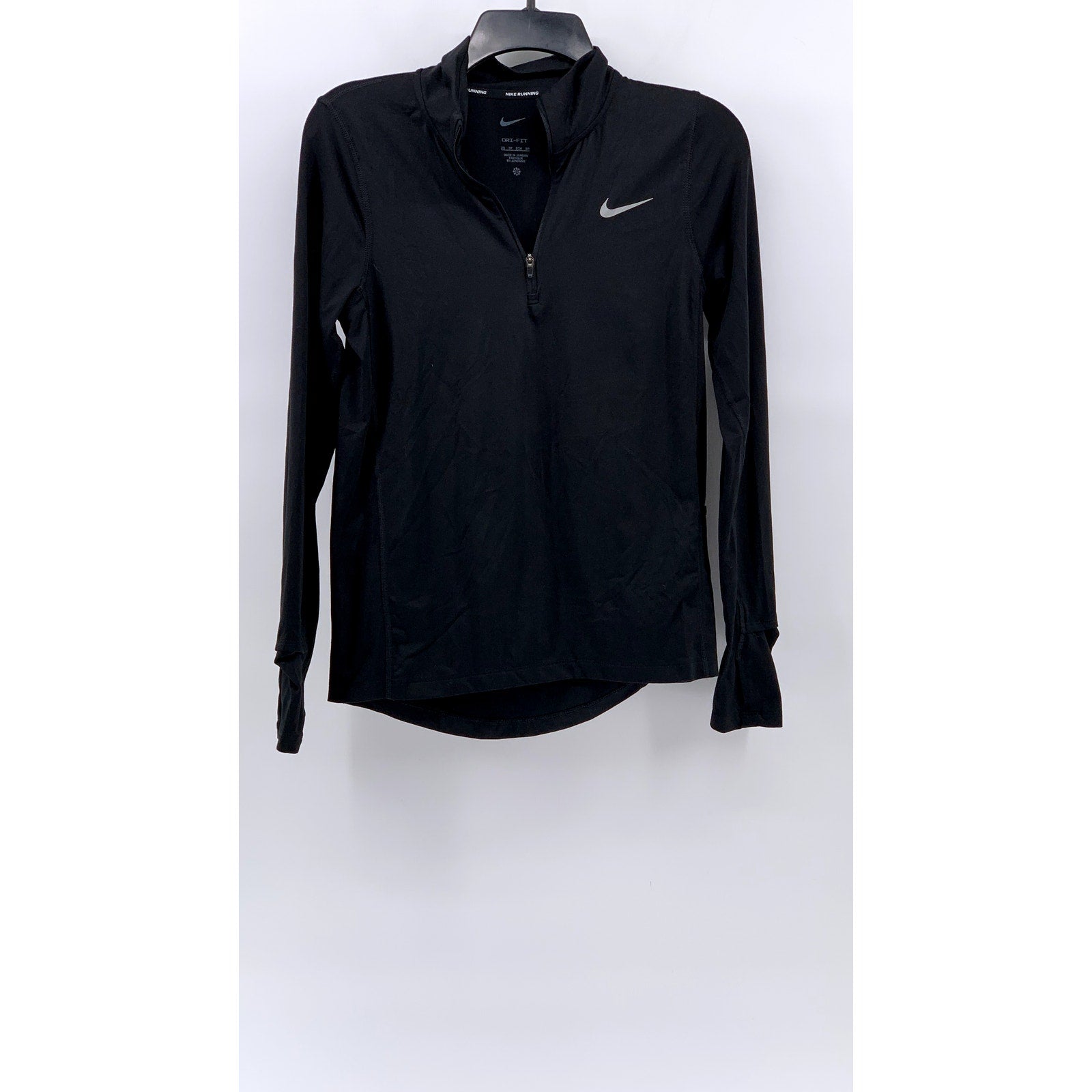 NIKE Women's Black Dri-Fit Half-Zip Long Sleeve Running Top SZ XS
