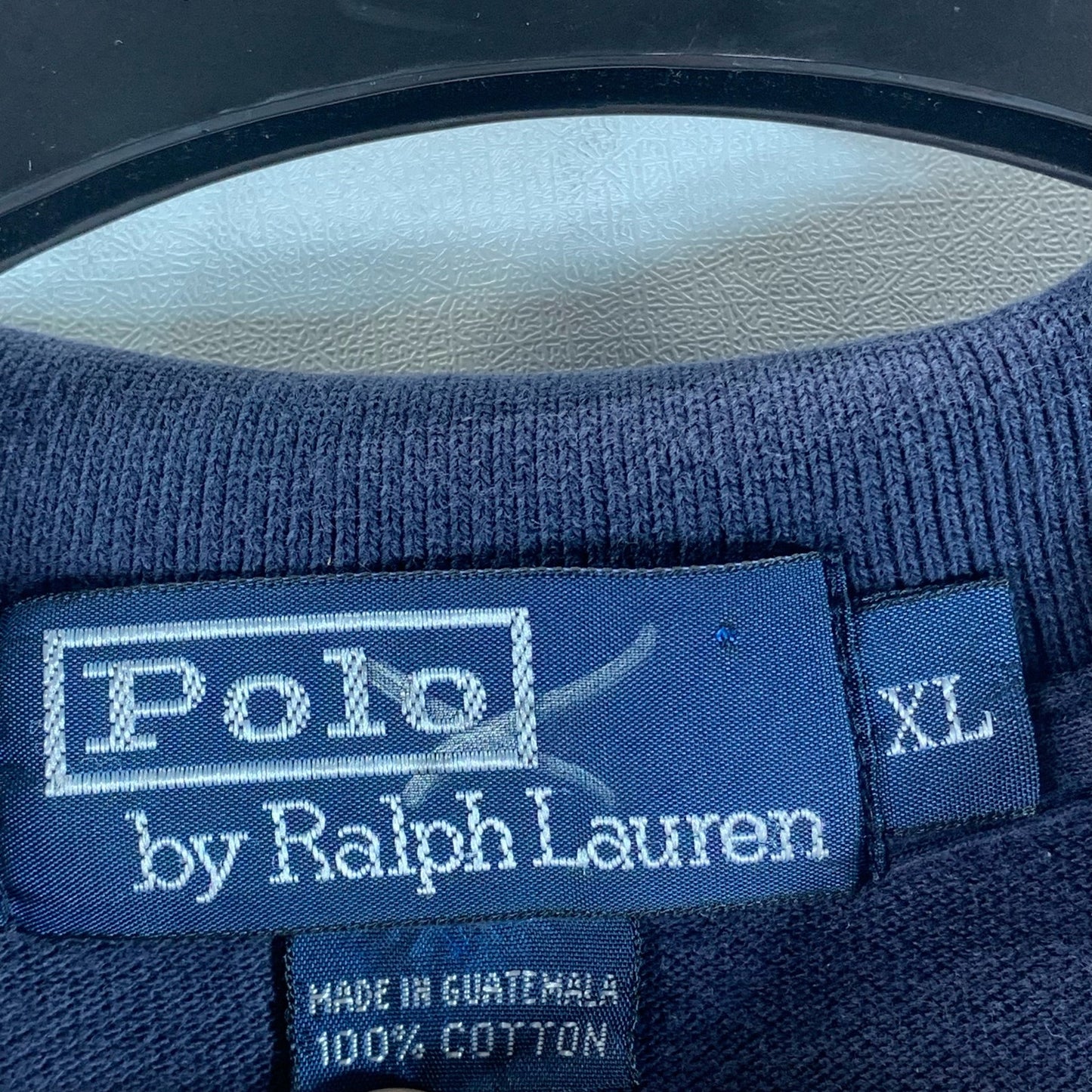 POLO BY RALPH LAUREN Men's Navy Textured Regular-Fit Short Sleeve Polo SZ XL