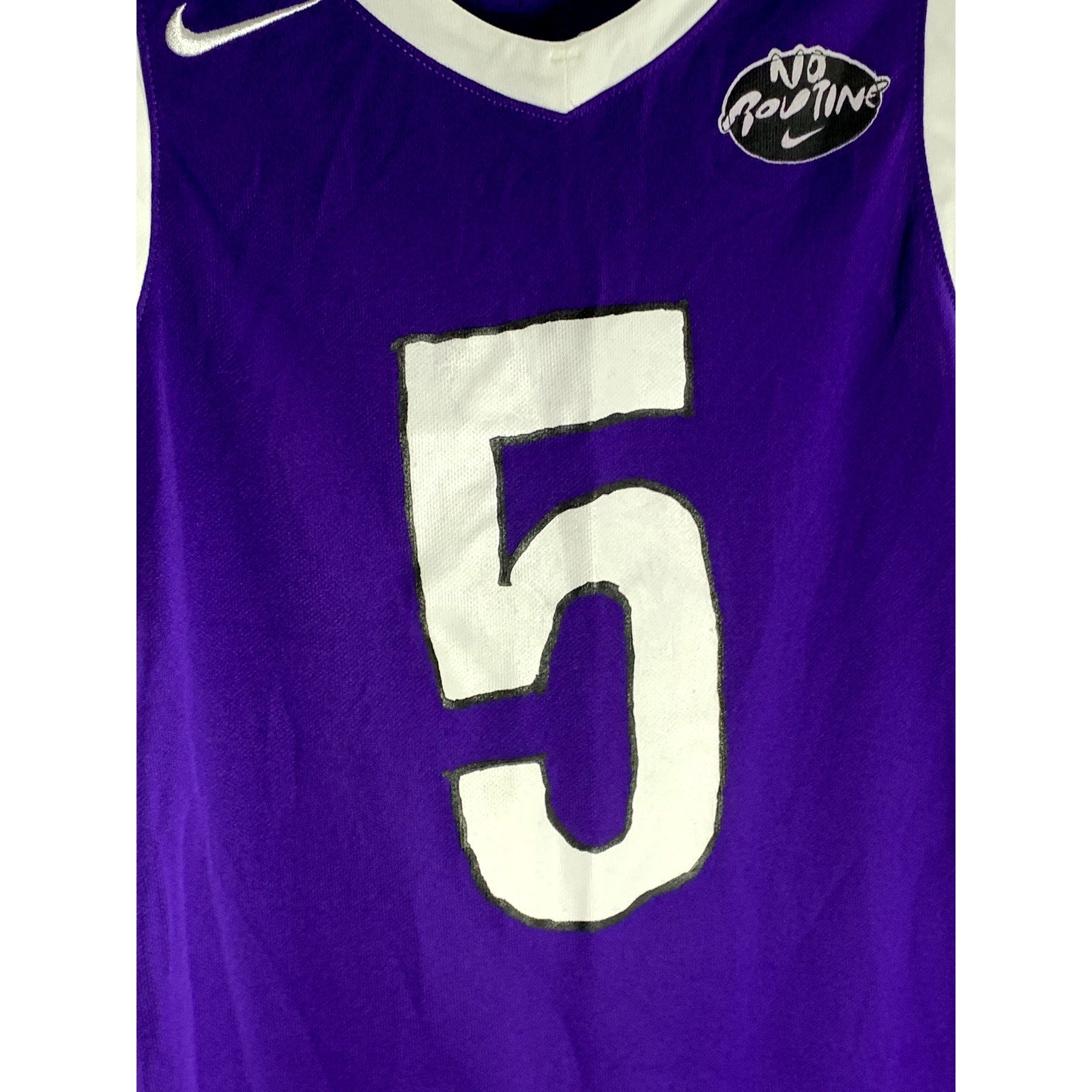 NIKE TEAM Men's Purple/White Custom Dri-Fit Basketball Tank Jersey SZ S