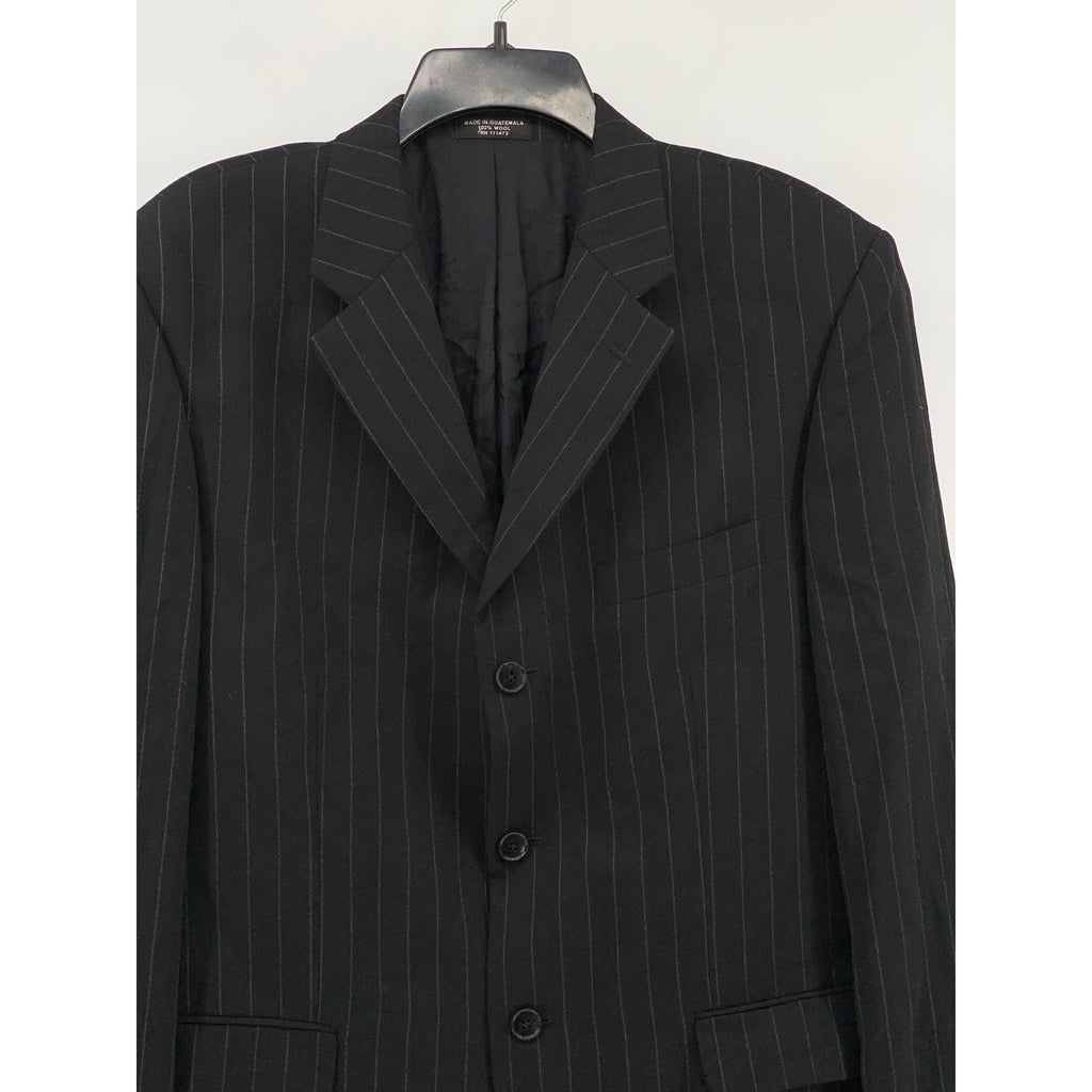 ZIONE NEW YORK Men's Vintage Black Pinstripe Regular Three Button Blazer SZ 41R