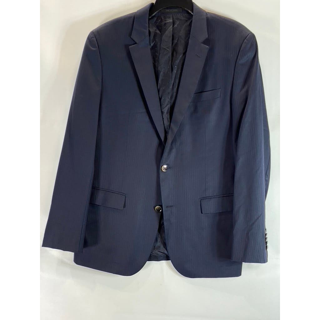 BOSS HUGO BOSS Men's Navy Tailored Wool-Silk Two-Button Suit Jacket SZ 42R