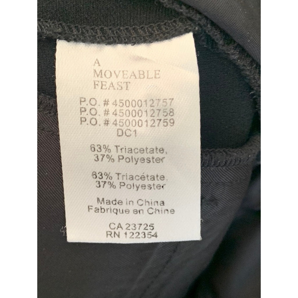 A MOVEABLE FEAST Women's Black Solid Wide-Leg Straight Pant SZ 2