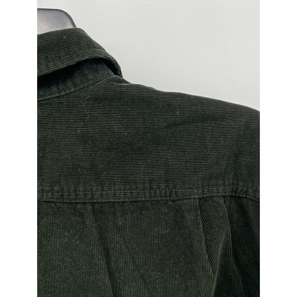 BANAN REPUBLIC Men's Green Corduroy Slim-Fit Button-Up Long Sleeve Shirt SZ S