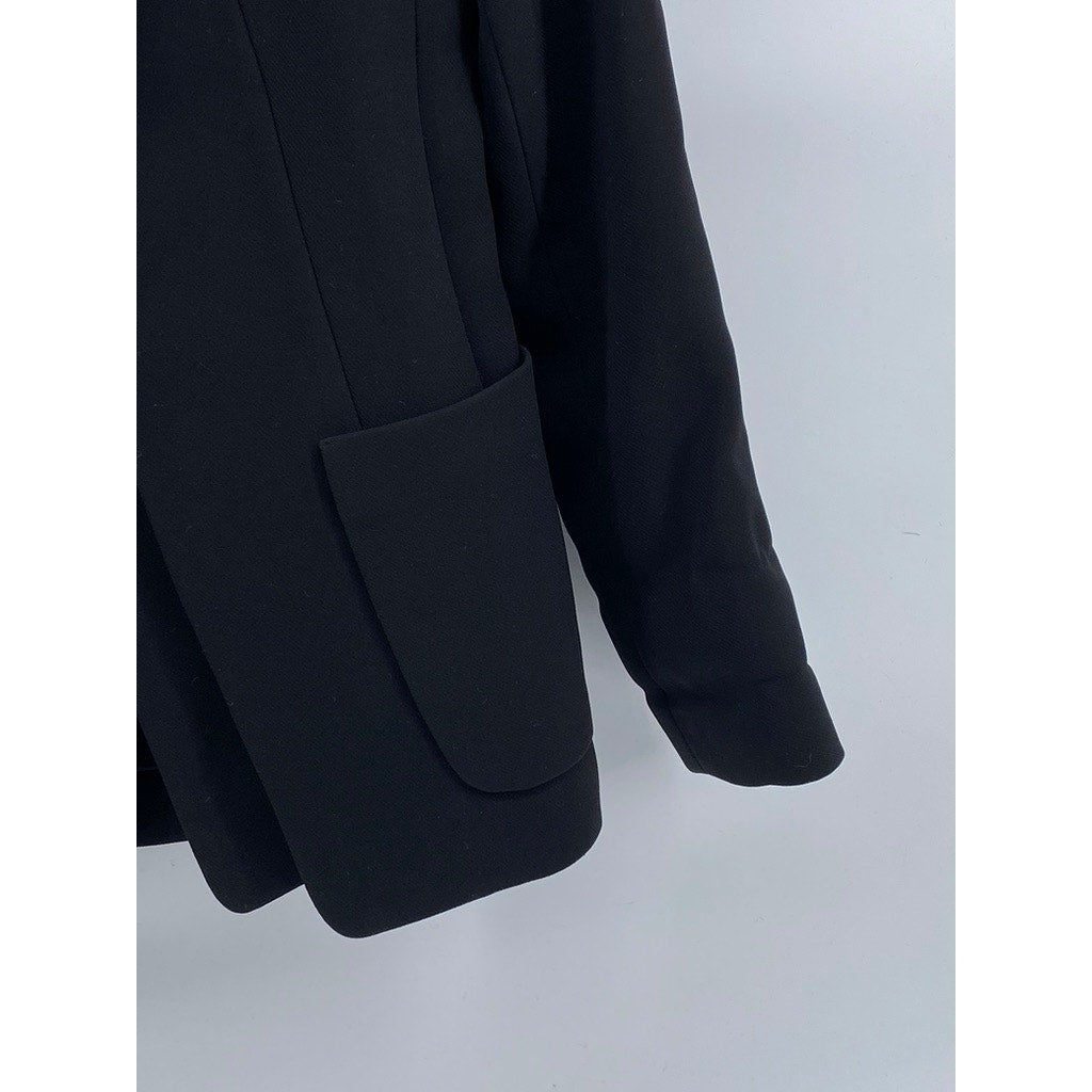 CLUB MONACO Women's Black Layered Single-Button Regular-Fit Blazer SZ 0