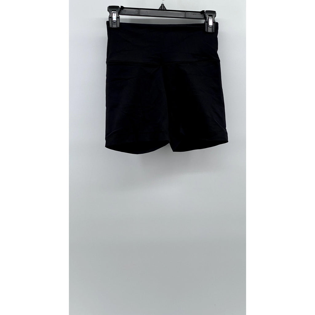 90 DEGREE BY REFLEX Women's Black Solid High-Rise Pull-On Bike Shorts SZ XS