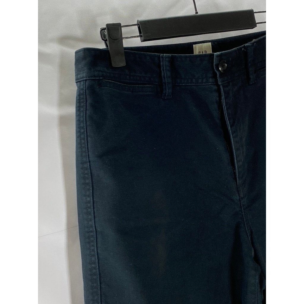GAP Women's True Black High-Rise Wide-Leg Cropped Chino Pant SZ 6