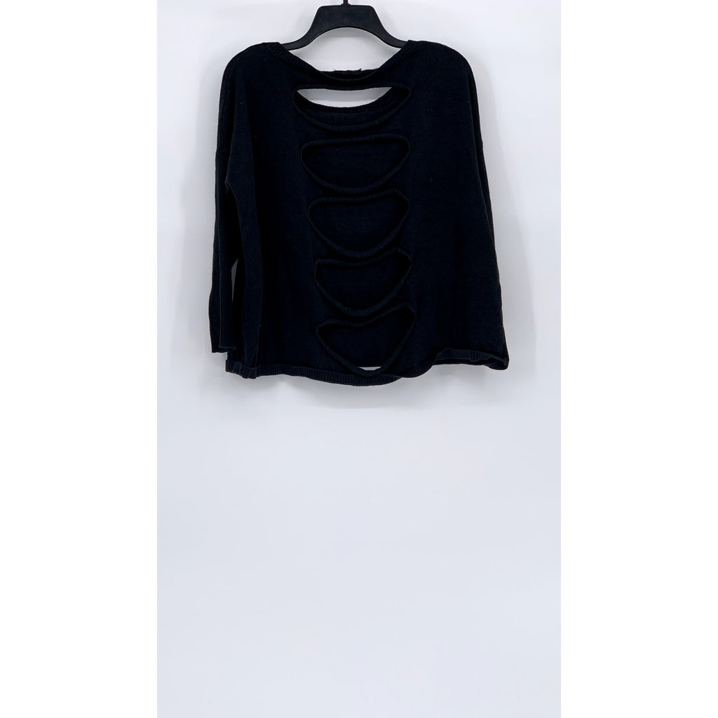 DREAM CATCHER Women's Black Solid Cutout Back Long Sleeve Scoop-Neck Top SZ XL