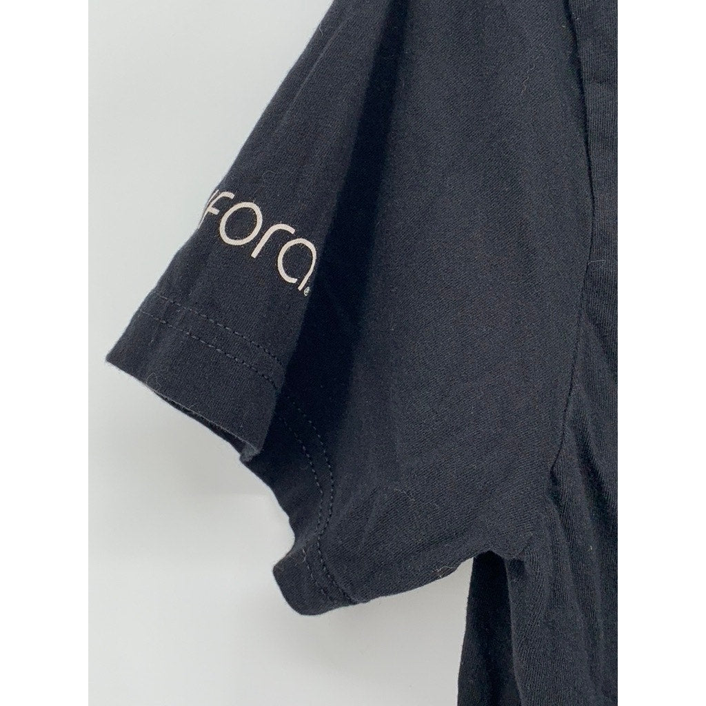 BELLA + CANVAS Women's Black V-Neck Script Logo Short Sleeve Top SZ S