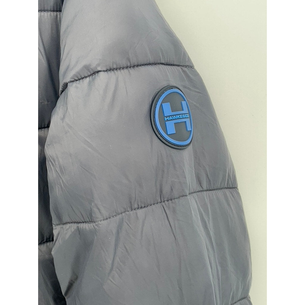 HAWKE & CO Men's Gray Sport Performance Zip-Up Thermal Puffer Jacket SZ L