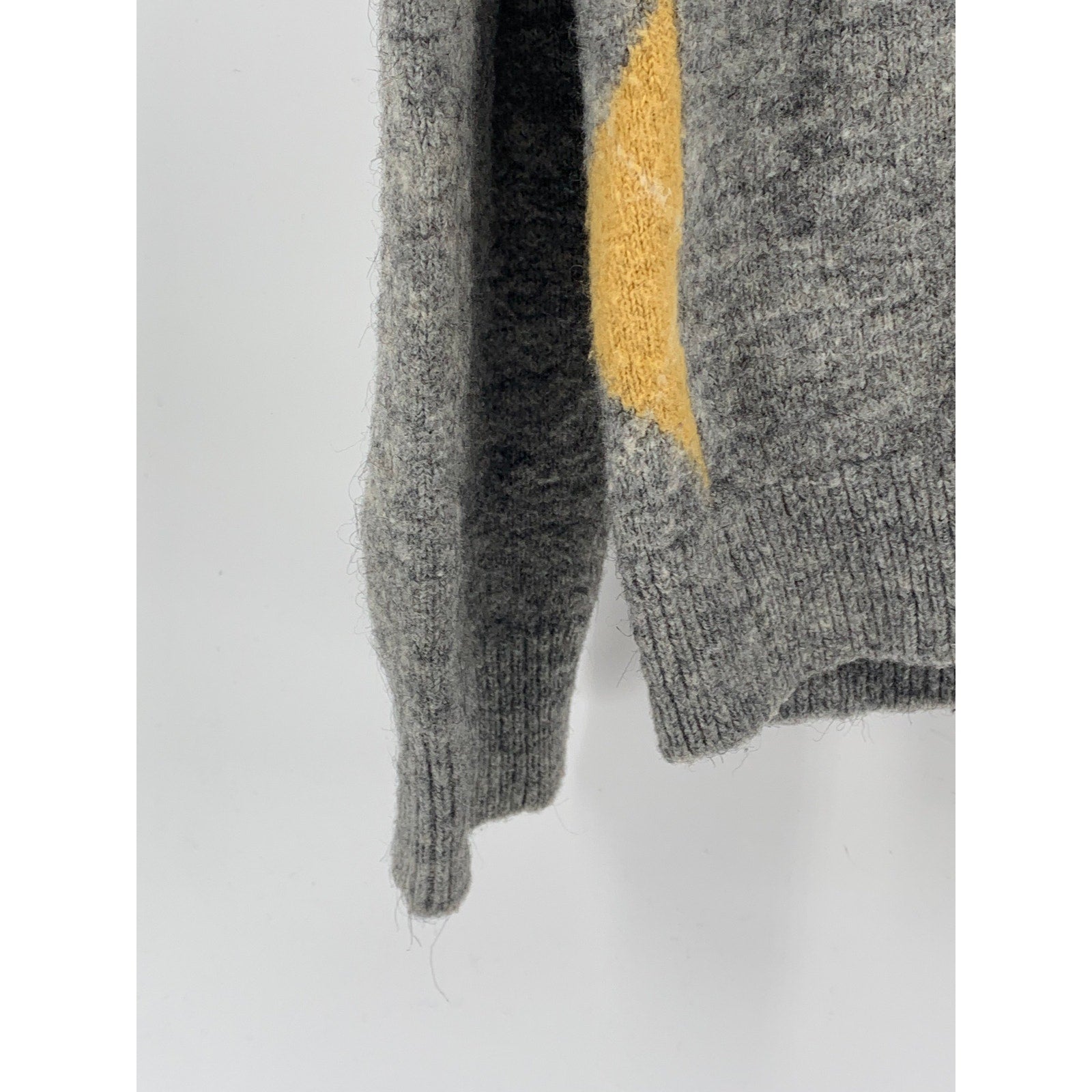 UNIQLO Ines De La Fressange Women's Gray-Yellow Argyle Button-Up Cardigan SZ S