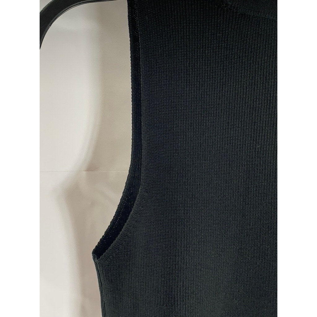 MANGO Women's Black Knit Mock-Neck Sleeveless Pullover Mini Dress SZ S