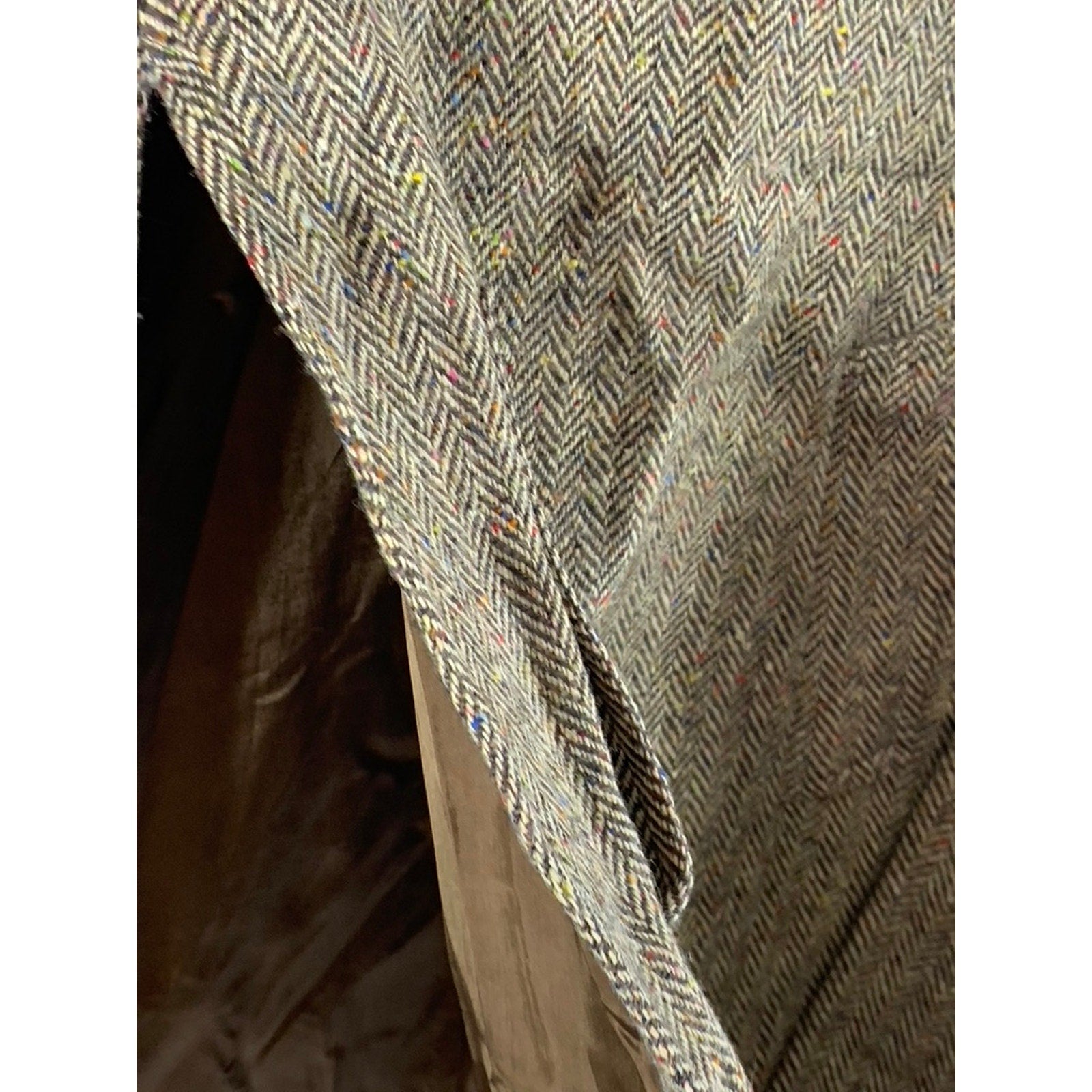 MORIARTY TEXTILES Women's Brown Tweed Wool Asymmetrical Belted Poncho Coat SZ M