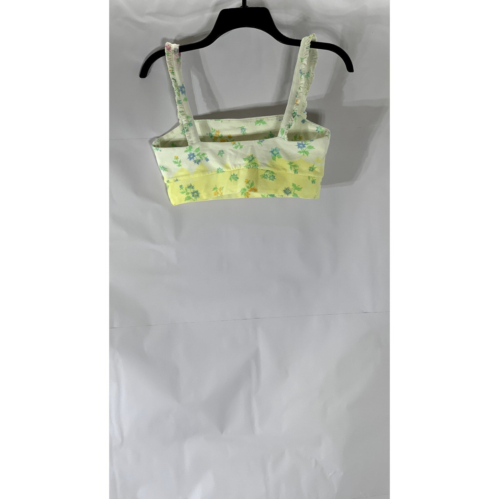 SINCERELY JULES X BANDIER Women's White-Yellow Floral Ruffle-Sleeve Bralette SZM
