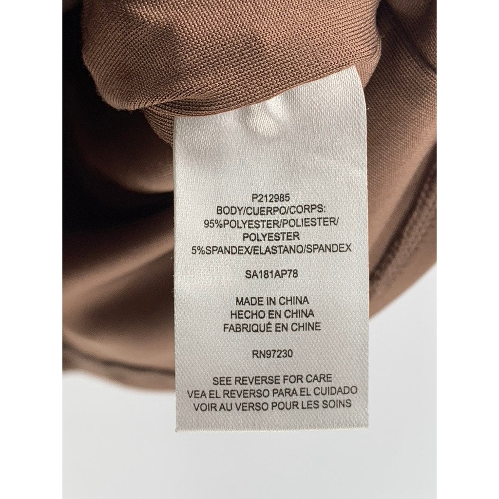 ALMOST FAMOUS Women's Brown Scoop-Neck Sleeveless Crop Top SZ L