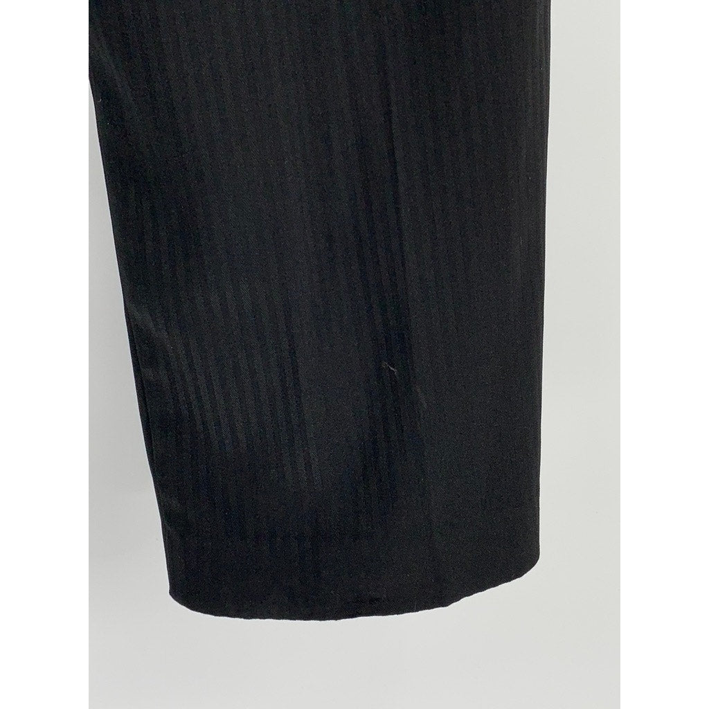 KC SPENCER NY Women's Black Striped Straight Leg Regular Fit Pants SZ 16