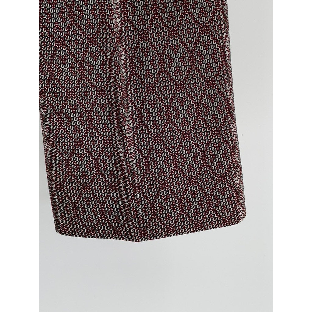 UNBRANDED Women's Brown Printed Wide-Leg Dress Pants SZ 29