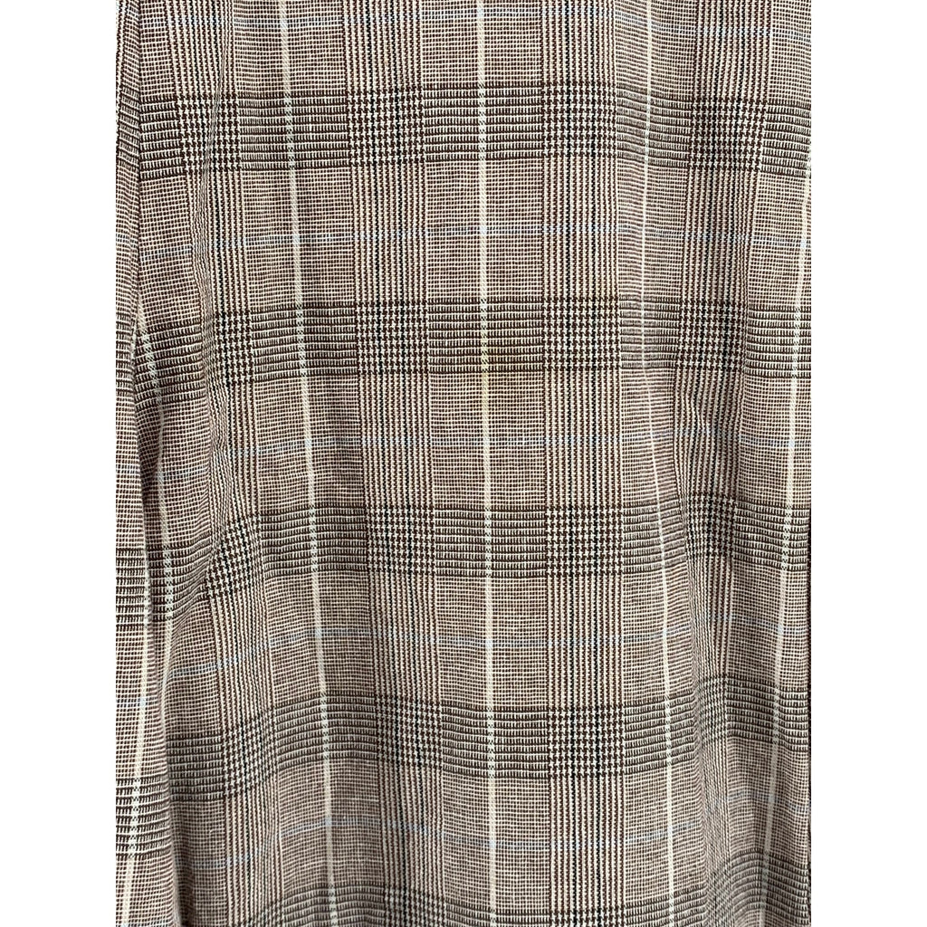 GROOVE Women's Brown Plaid Eyelet Trim Elastic Waist Pull-On Casual Pants SZ S