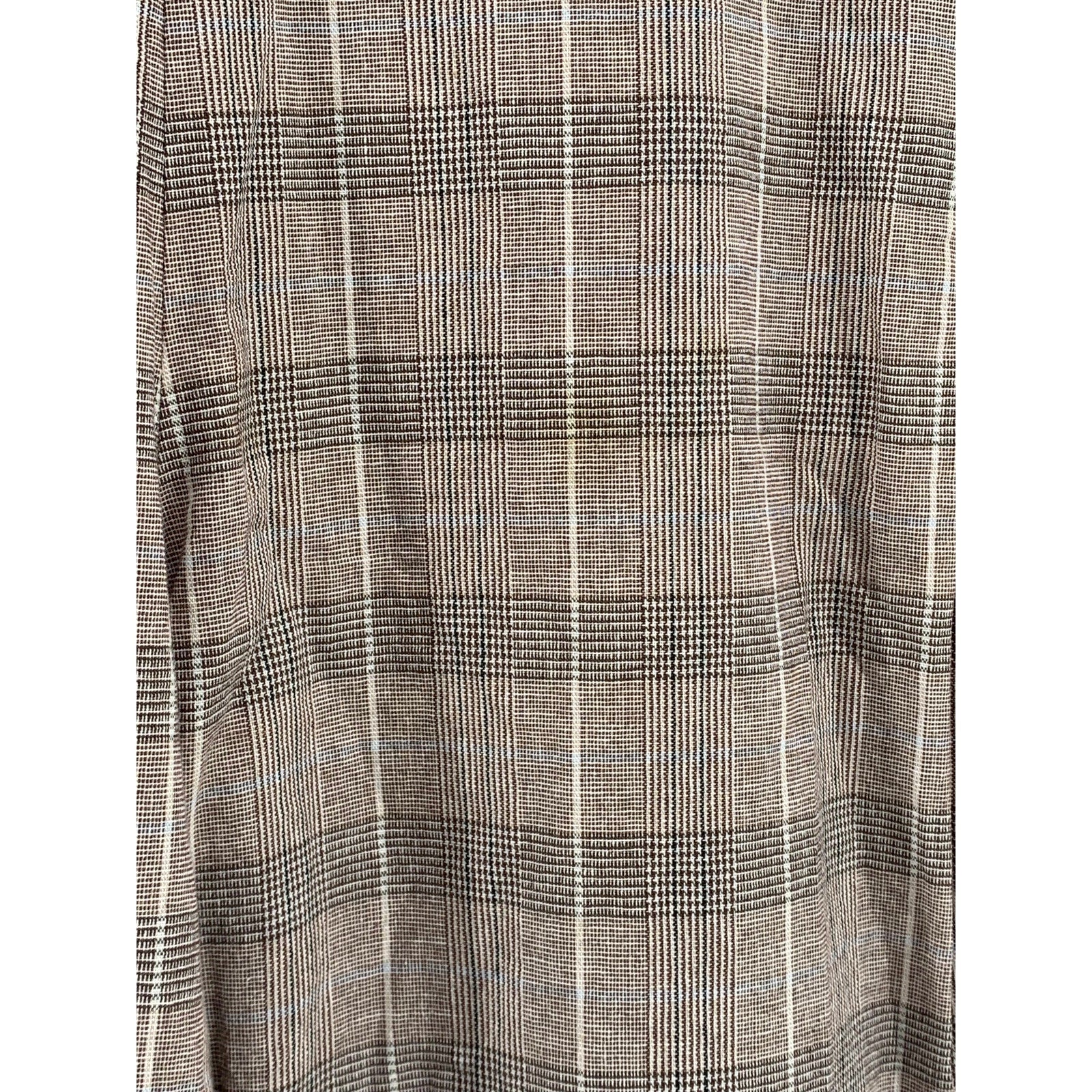 GROOVE Women's Brown Plaid Eyelet Trim Elastic Waist Pull-On Casual Pants SZ S