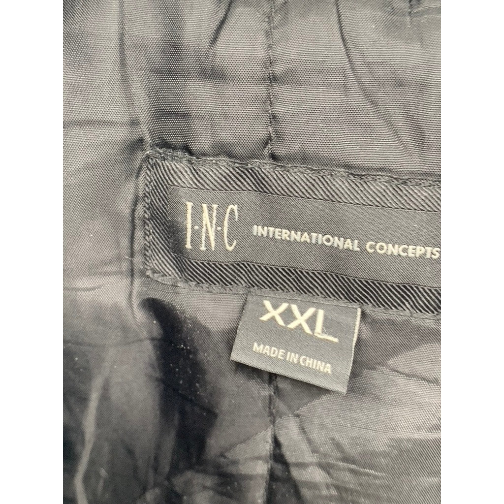 INC INTERNATIONAL CONCEPTS Men's Black Distressed Faux-Leather Jacket SZ XXL