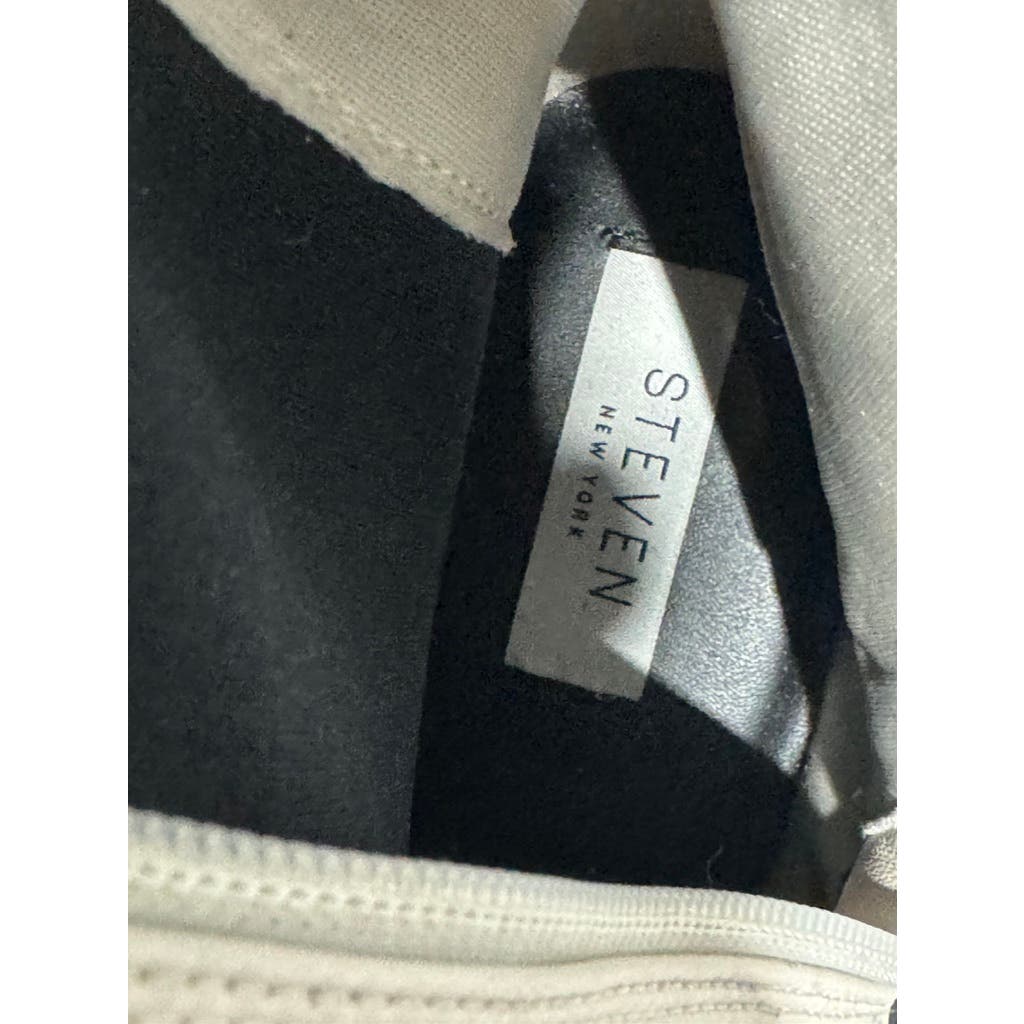 STEVEN NEW YORK Women's Bone Faux Leather Armond Side-Zip Chelsea Boots SZ 8