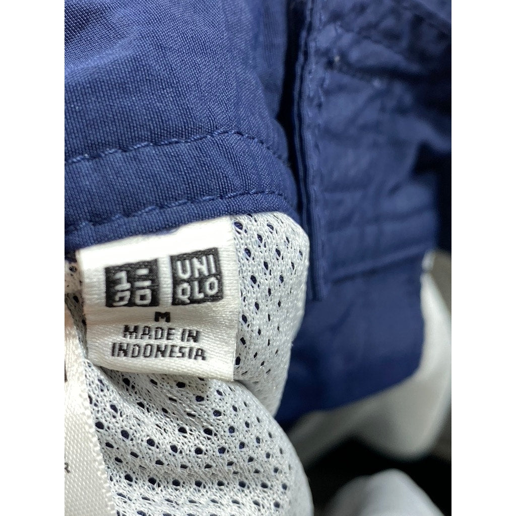 UNIQLO Boy's Navy Blue Lined Drawstring Waist Swim Trunks SZ M