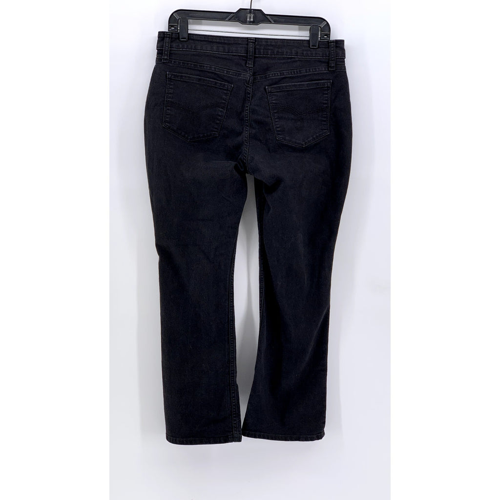LEE RIDERS Women's Black Solid Mid-Rise Bootcut Jeans SZ 34