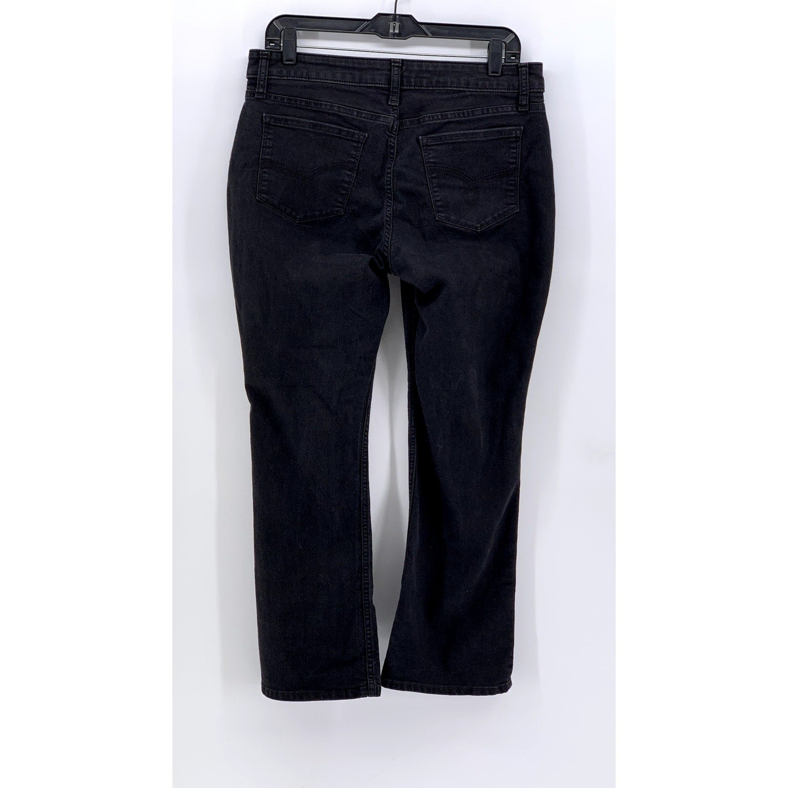 LEE RIDERS Women's Black Solid Mid-Rise Bootcut Jeans SZ 34