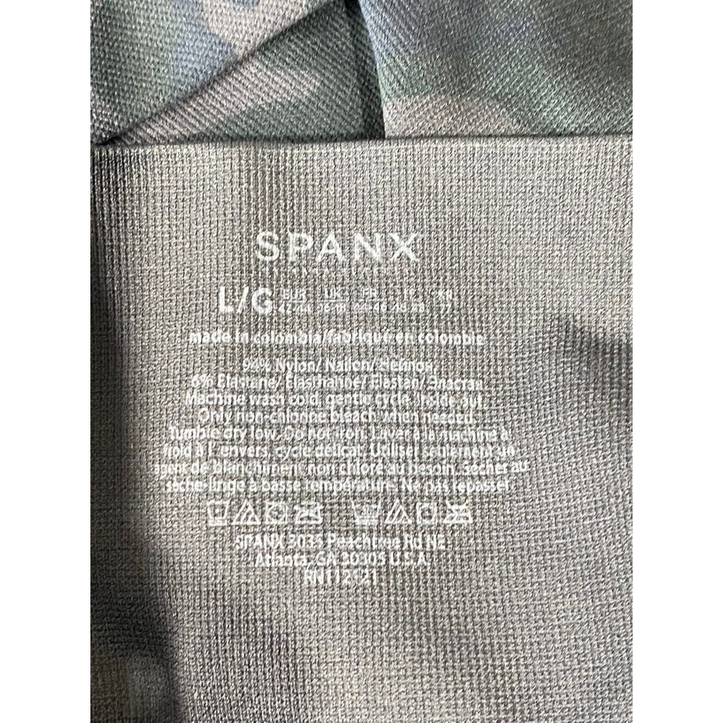 SPANX Women's Black Camo Stretch EcoCare Seamless Pull-On Leggings SZ L