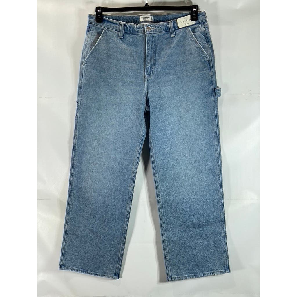 ABERECROMBIE & FITCH Light Blue Women's High-Rise 90's Relaxed Denim Jean SZ 33S