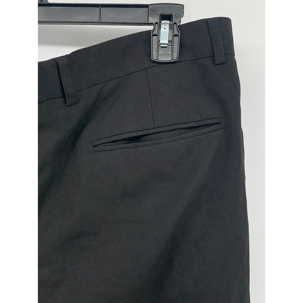 TOPMAN Men's Black Solid Regular-Fit Straight-Leg Dress-Up Pants SZ 36