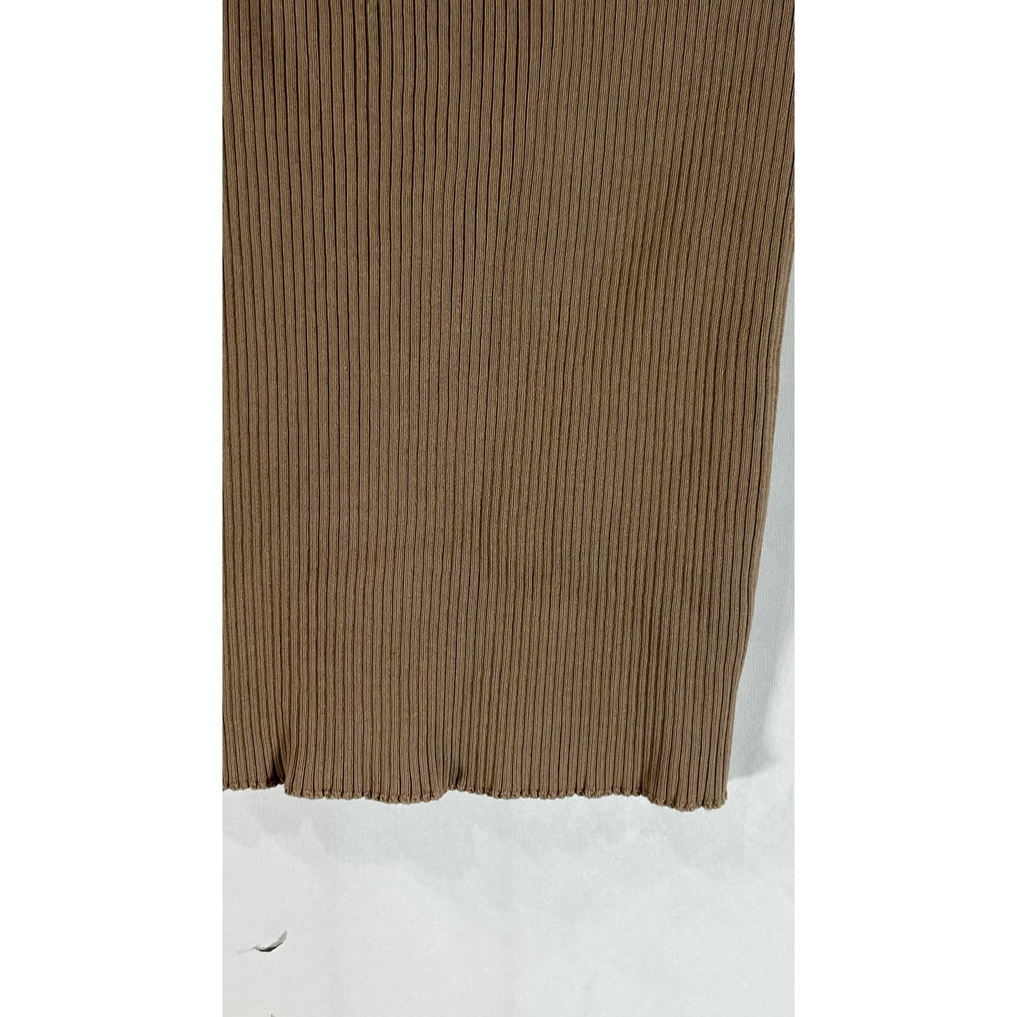 PINKYOTTO New York Women's Brown Ribbed Crewneck Stretch Sleeveless Top SZ S