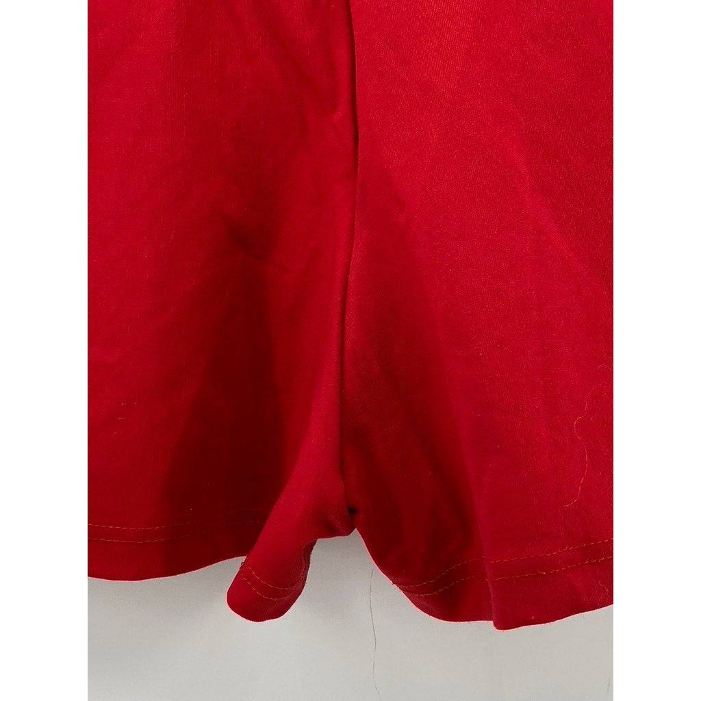 CAPEZIO Girls' Red Pull-On Biker Shorts SZ M