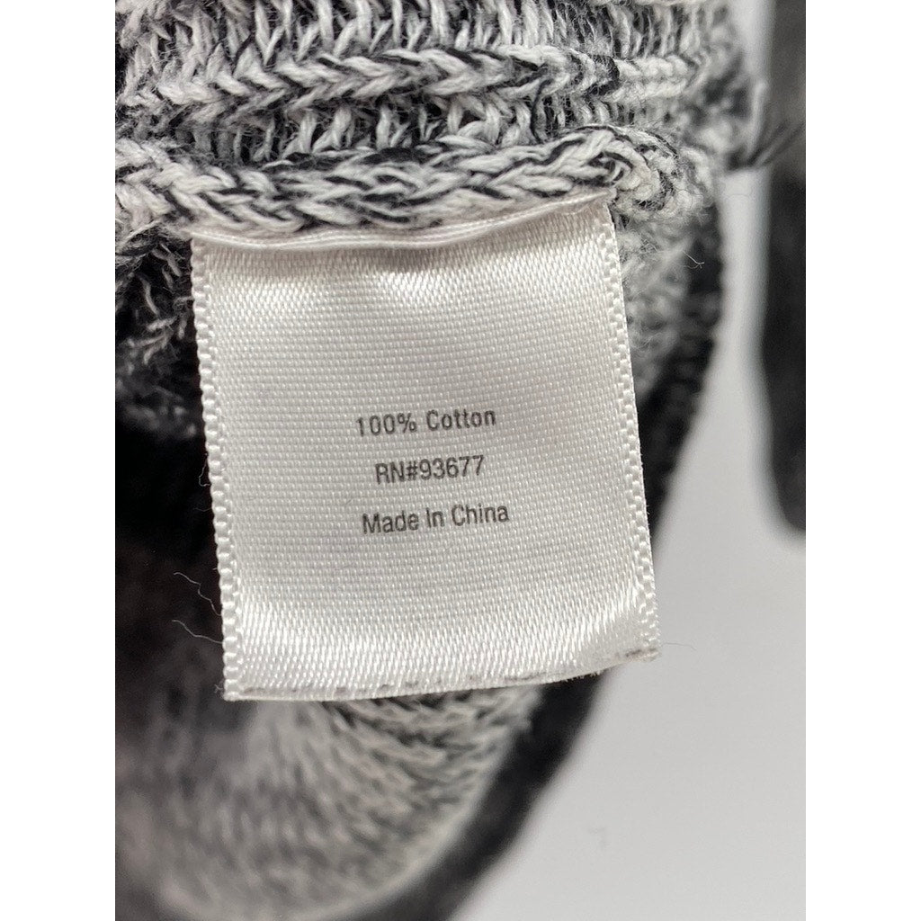 A.N.A A NEW APPROACH Women's Gray Striped Knit Long Sleeve Sweater SZ L