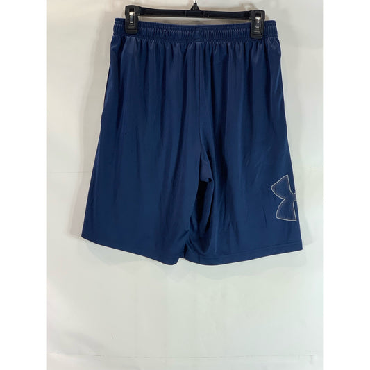 UNDER ARMOUR Men's Navy UA Tech Regular Loose-Fit Pull-On Graphic Shorts SZ M