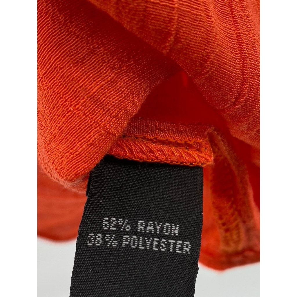 BCX Women's Orange Scoop-Neck Beaded Embellished Relaxed Fit Sleeveless Top SZ S
