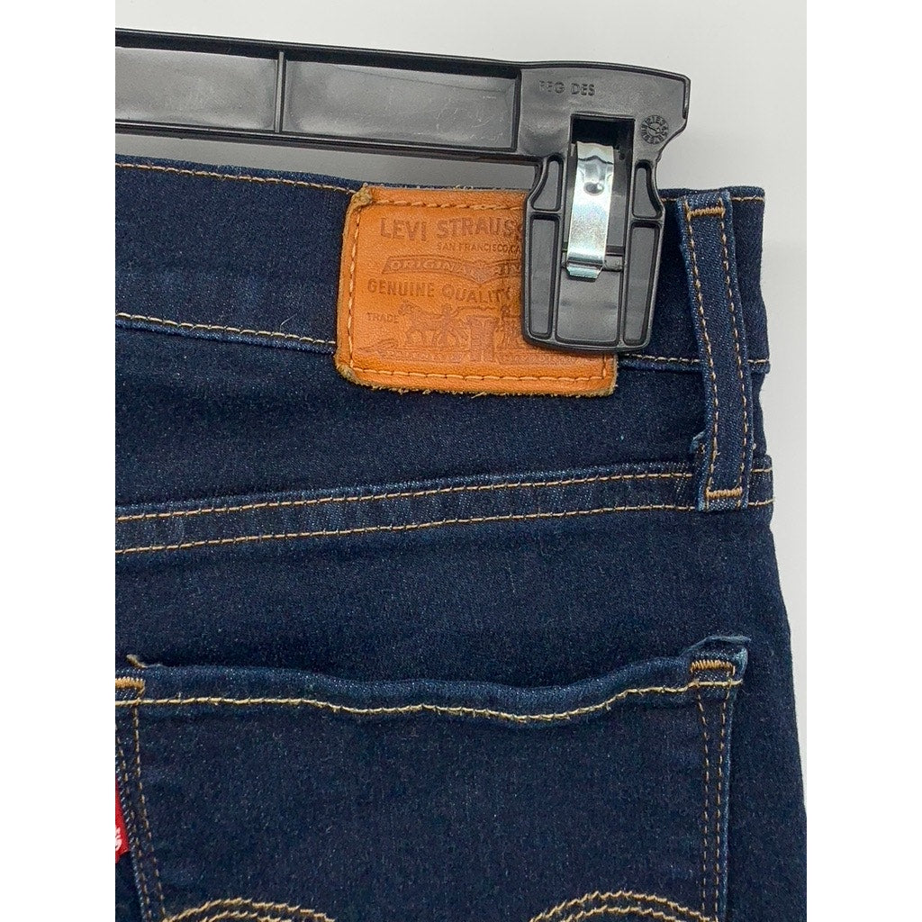 LEVI'S Women's Indigo Blue Denim 724 High-Rise Straight Five-Pocket Jeans SZ 27