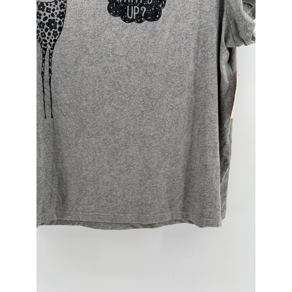SECRET TREASURES Women's Gray Giraffe Graphic Pajama Top SZ XL