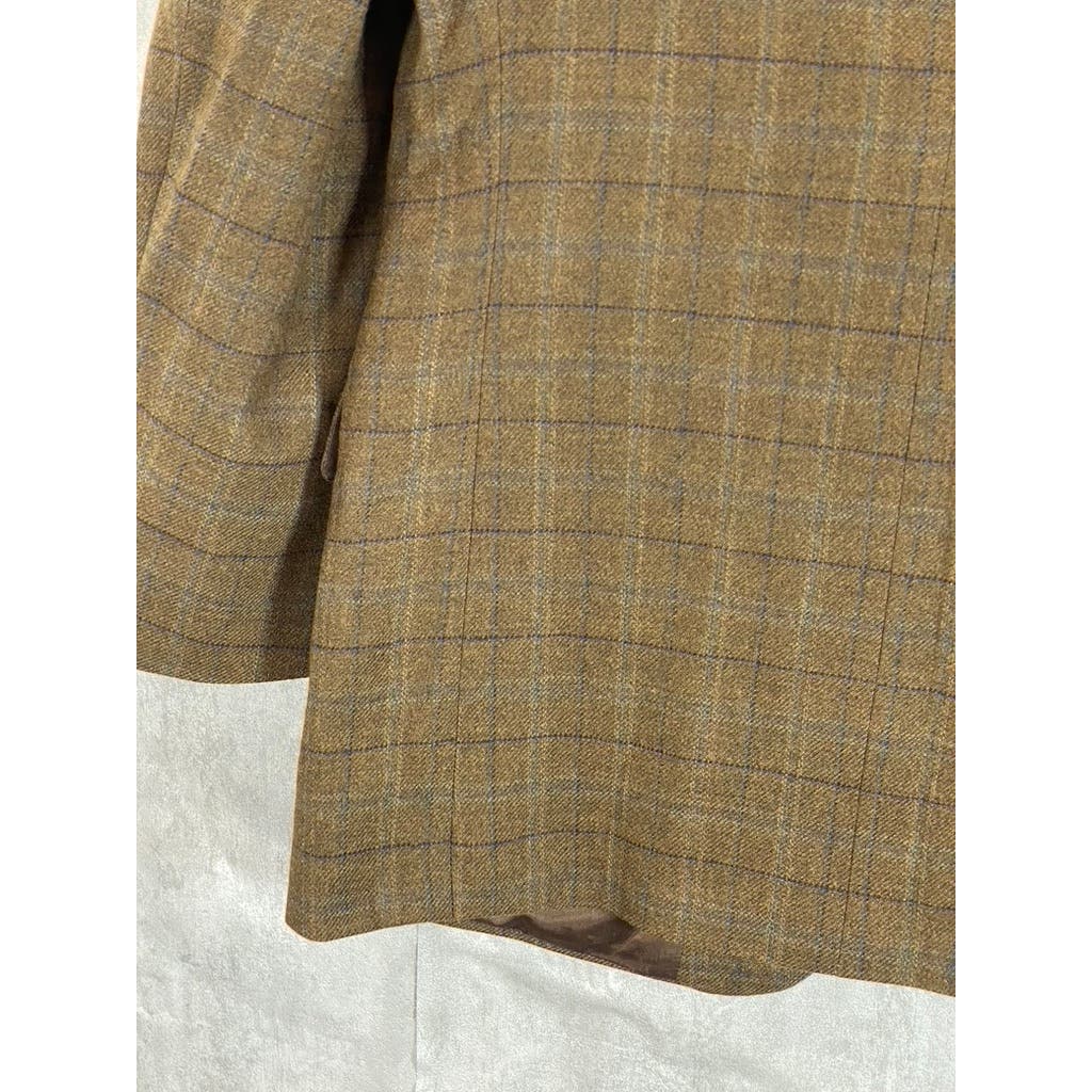 MICHAEL MICHAEL KORS Men's Long Tan Windowpane Two-Button Sport Coat SZ 43L